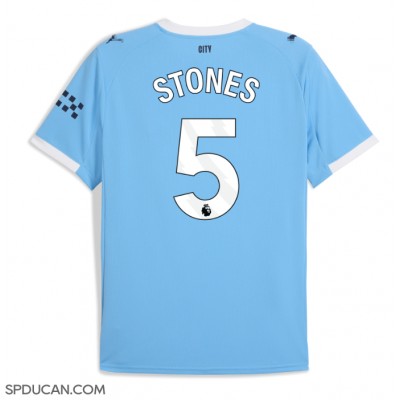 Muški Nogometni Dres Manchester City John Stones #5 Domaci 2025-26 Kratak Rukav Muški Nogometni Dres Manchester City John Stones #5 Domaci 2025-26 Kratak Rukav